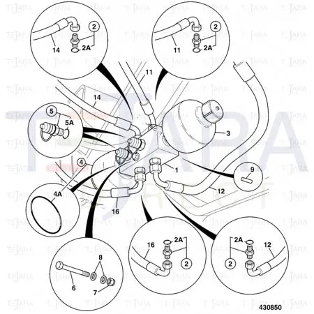 JCB Part No.# 611/52900, HOSE 1/4BSP 1810mm - JCB Spare Parts
