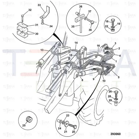 JCB Part No.# 629/80124, HOSE 3/8BSP 1760mm - JCB Spare Parts