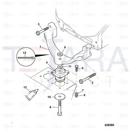 JCB Part No.# 826/11028, Bolt c/w split pin - JCB Spare Parts
