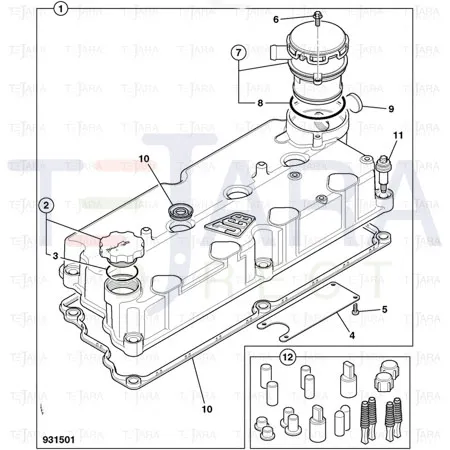 JCB Part No.# 320/09200, ROCKER COVER GASKET KIT - JCB Spare Parts