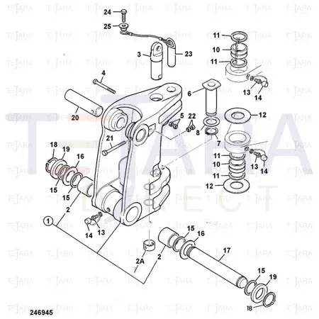 JCB Part No.# 911/40106, Pin Bottom c/m Kingpost - JCB Spare Parts
