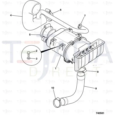 JCB Part No.# 834/10963, AIR INDUCTION HOSE 2ws - JCB Spare Parts