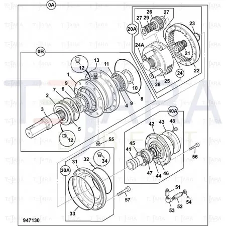 JCB Part No.# 332/E3535, O Ring 1.78 X 133 - JCB Spare Parts