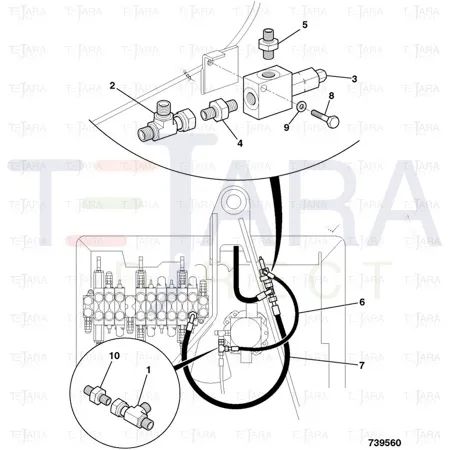 JCB Part No.# 1612/2050, ADAPTOR G1/4A X G1/4 - JCB Spare Parts