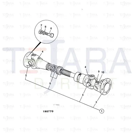 JCB Part No.# 826/10594, Nut Nyloc M10 x 1.0 - JCB Spare Parts