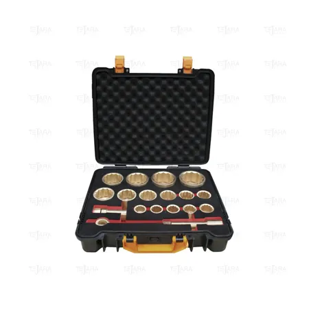 SET OF 18 SOCKET WRENCHES 1" ( 1.1/8" - 3.1/8" 12 EDGES) NON SPARKING Al-Bron - EGA Master