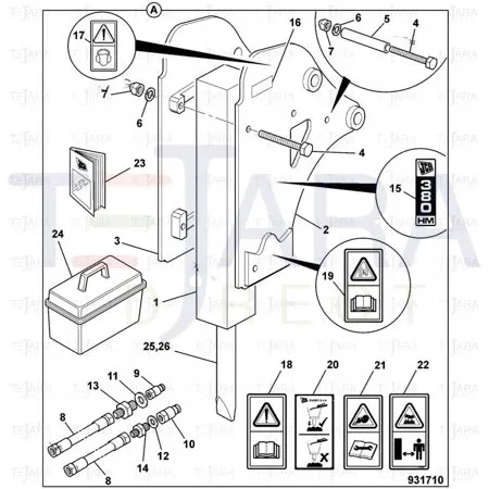 JCB Part No.# 332/A2457, Tool Chisel - JCB Spare Parts