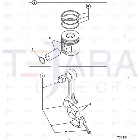 JCB Part No.# 320/09214, PISTON RING KIT +0.5 O/S - JCB Spare Parts