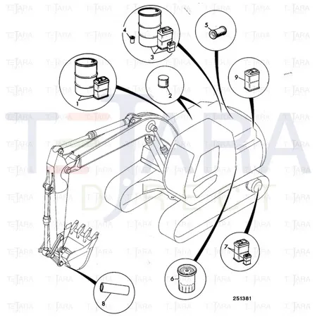 JCB Part No.# 580/12021, ELEMENT AIR FILTER PQ90 - JCB Spare Parts