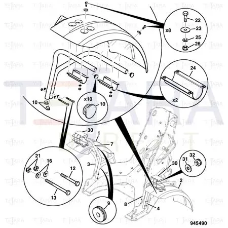 JCB Part No.# 332/C4085, SS.P.N400/D5365 FENDER LEFT HAND - JCB Spare Parts