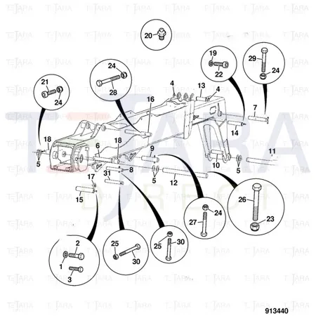 JCB Part No.# 811/90699, Pin Pivot - JCB Spare Parts