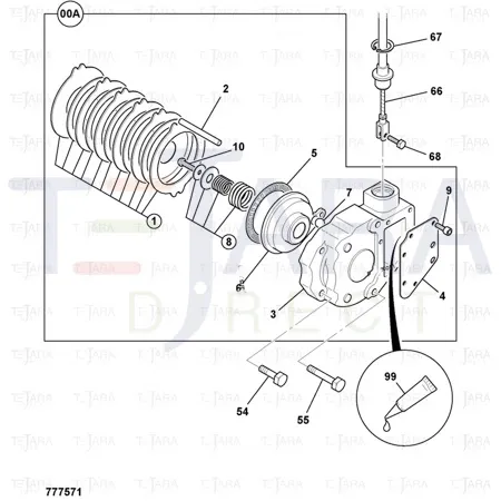 JCB Part No.# 998/11001, SERVICE PLATE KIT AUSCO PARKBRAKE - JCB Spare Parts