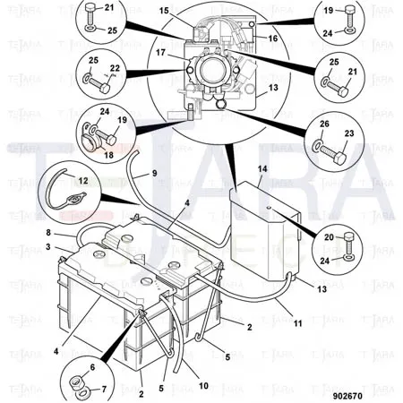 JCB Part No.# 708/10061, COVER battery - JCB Spare Parts