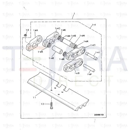 JCB Part No.# JRA0182, Plate track 500mm std grouser - JCB Spare Parts
