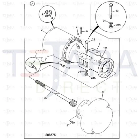 JCB Part No.# 1371/0703D, Nut - JCB Spare Parts