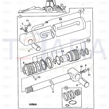 JCB Part No.# 590/40526, WA.ROD 40*1028 ( SHOVEL RESET) - JCB Spare Parts