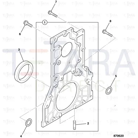 JCB Part No.# 02/802235, Cover timing case - JCB Spare Parts