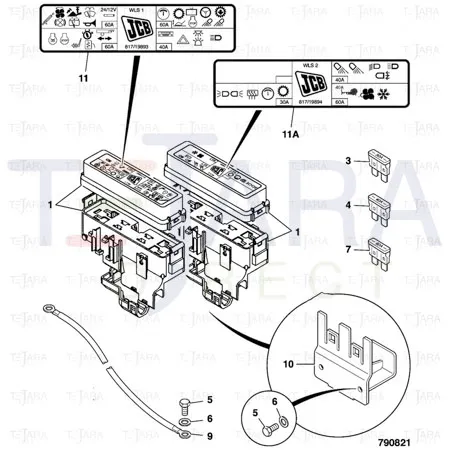 JCB Part No.# 7201/0079, Terminal crimp 4 - 6MM - JCB Spare Parts