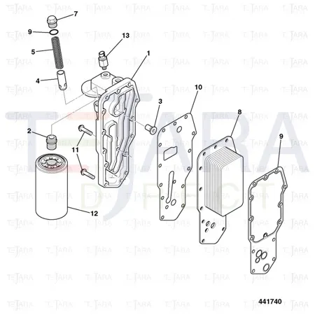 JCB Part No.# 02/910895, GASKET OIL COOLER - JCB Spare Parts