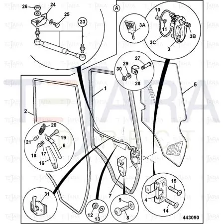 JCB Part No.# 331/31071, CATCH -WINDOW LOCK - JCB Spare Parts