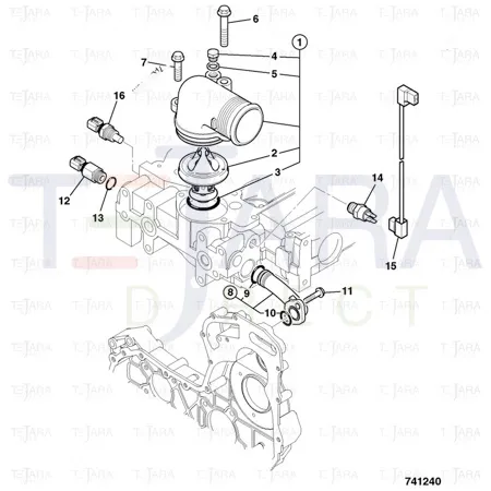 JCB Part No.# 02/202980, CONNECTOR, WATER INLET - JCB Spare Parts
