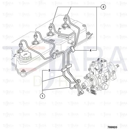 JCB Part No.# 320/06659, HP PIPE ASSY #1 & #2 - JCB Spare Parts