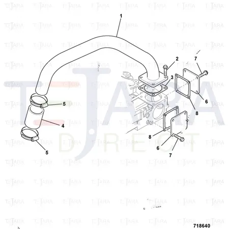 JCB Part No.# 02/203084, HOSE - JCB Spare Parts
