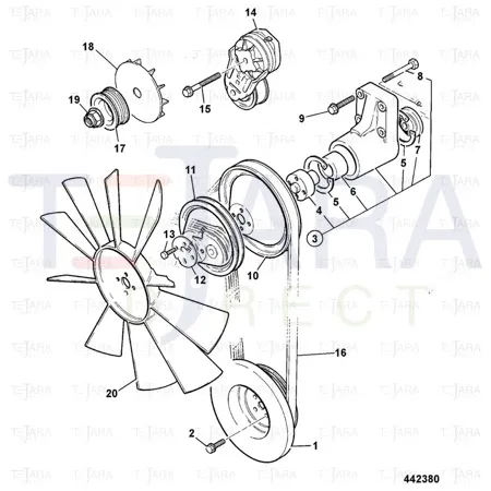 JCB Part No.# 02/911895, BELT - JCB Spare Parts