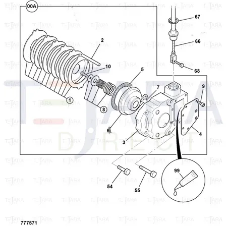 JCB Part No.# 998/11007, STEEL BALL AUSCO PARKBRAKE - JCB Spare Parts
