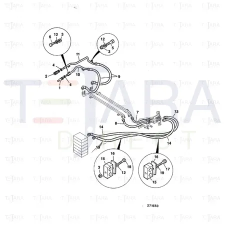 JCB Part No.# 613/00700, HOSE 24 1/2 STR/STR - JCB Spare Parts