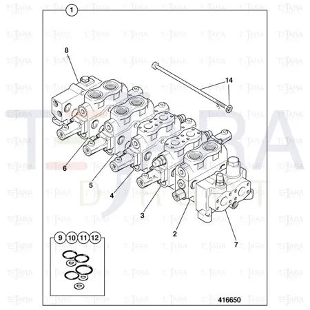 JCB Part No.# 25/221369, Kit seal, intersec - JCB Spare Parts