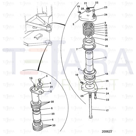 JCB Part No.# 265/00523, PIN PIVOT UPPER - JCB Spare Parts