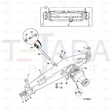 JCB Part No.# 453/33950, GA SD80 PIVOT MT AXLE - JCB Spare Parts