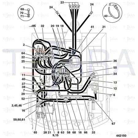JCB Part No.# 612/30300, HOSE HP 3/8 BSPx1345LG - JCB Spare Parts