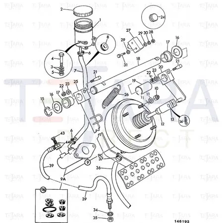 JCB Part No.# 158/24200, BRAKE RESERVOIR G.A. - JCB Spare Parts