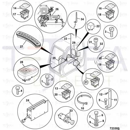 JCB Part No.# 721/11318, HARNESS CAB - JCB Spare Parts