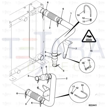 JCB Part No.# 834/11284, Hose CAC reducer - JCB Spare Parts