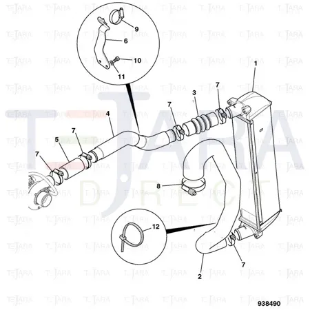 JCB Part No.# 834/11464, HOSE-CAC - JCB Spare Parts