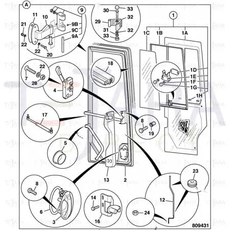 JCB Part No.# 927/17002, CATCH -WINDOW - JCB Spare Parts