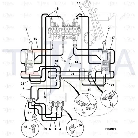 JCB Part No.# 816/50042, Adapter Tee - JCB Spare Parts