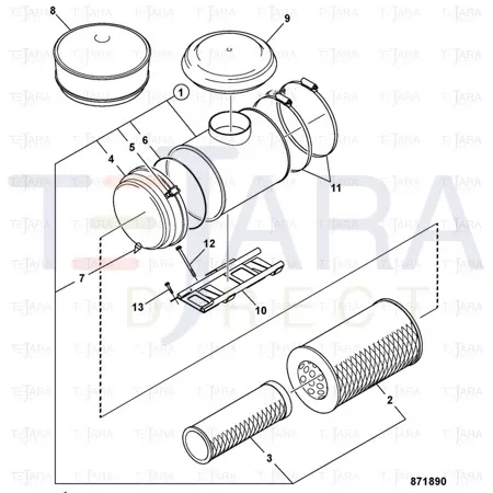 JCB Part No.# SC1421021, ELEMENT -AIR - JCB Spare Parts