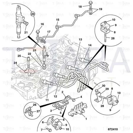 JCB Part No.# 02/802171, Pipe injector leak - JCB Spare Parts