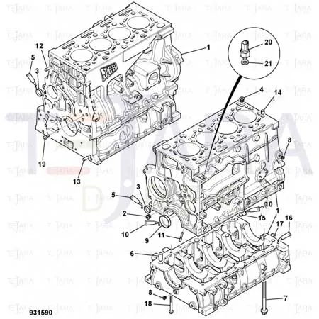 JCB Part No.# 320/02525, RING DOWEL(KANBAN) - JCB Spare Parts