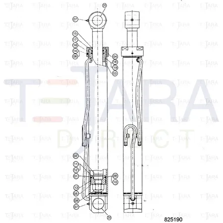 JCB Part No.# 550/42389, Piston Rod - JCB Spare Parts