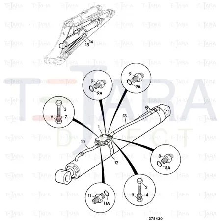 JCB Part No.# 629/26900, Hose 5/8 BSP X 2520mm - JCB Spare Parts