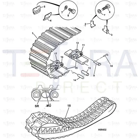JCB Part No.# 233/00700, JCB Trackmaster PLUS 802 RT - LP - JCB Spare Parts