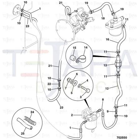 JCB Part No.# JHH0022, Tube fuel 1.1M Lon - JCB Spare Parts