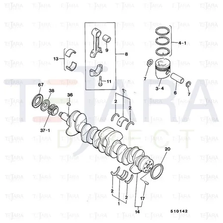 JCB Part No.# 02/800305, PIN GUDGEON - JCB Spare Parts