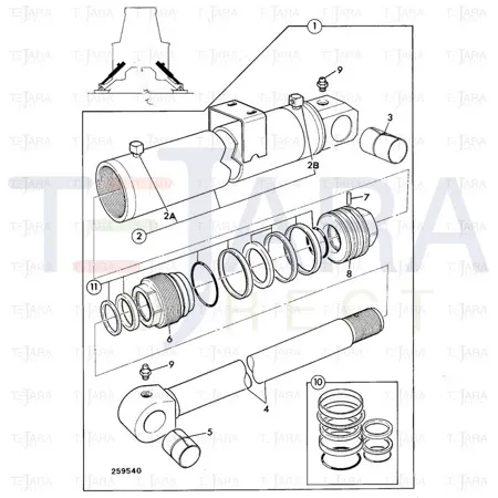 JCB Part No.# 590/40207, WA.ROD C'MOUNT LEG 60*827 - JCB Spare Parts