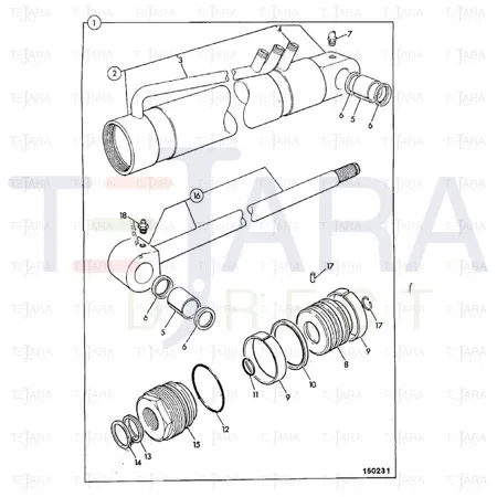 JCB Part No.# 553/60165, GA RAM STEER 520 60X30 - JCB Spare Parts